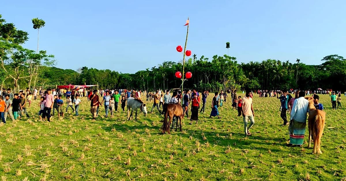 কাঁঠালিয়ায় যুব সমাজের উদ্যোগে ঘোড়দৌঁড় অনুষ্ঠিত