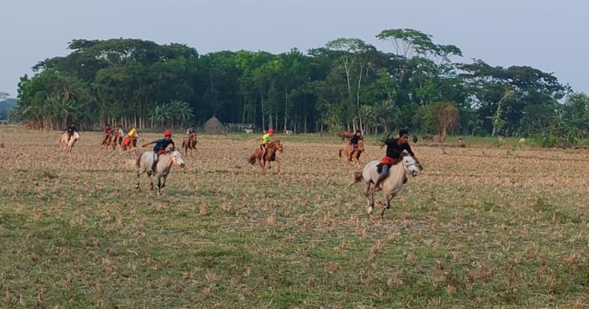 কাঁঠালিয়ার কচুয়ায় ঐতিহ্যবাহী ঘোড়দৌঁড় অনুষ্ঠিত
