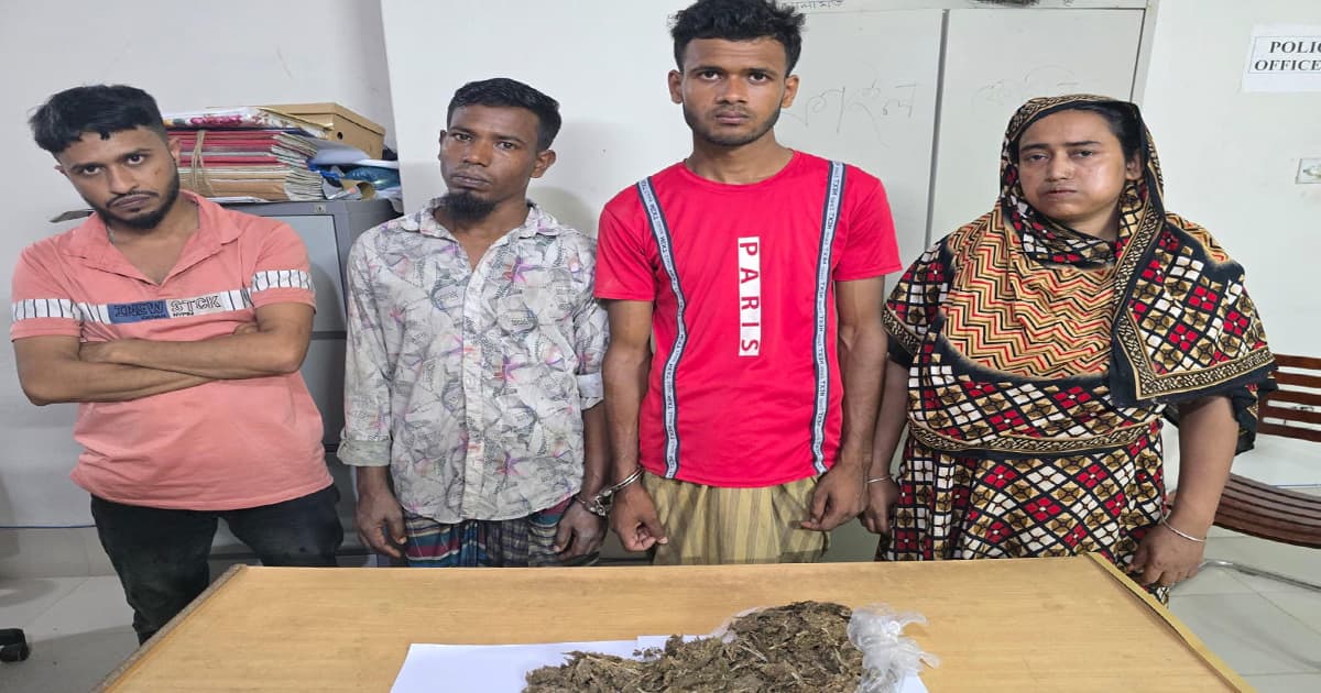 বাউফলে নারীসহ ৪ মাদক কারবারি আটক, গাঁজা-ইয়াবা উদ্ধার