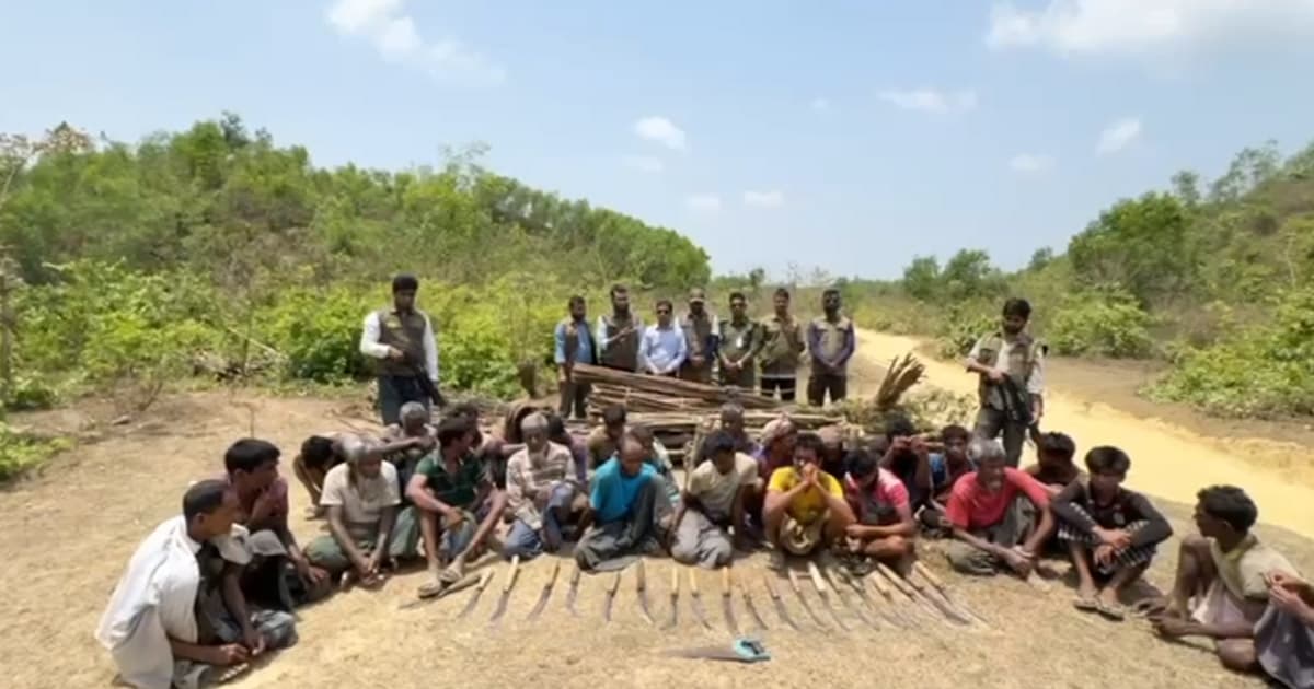সংরক্ষিত বনাঞ্চলের গাছ কাটার সময় ২৬ রোহিঙ্গা আটক