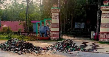 ভাওয়াল জাতীয় উদ্যানের গেটে বর্জ্যস্তুপ