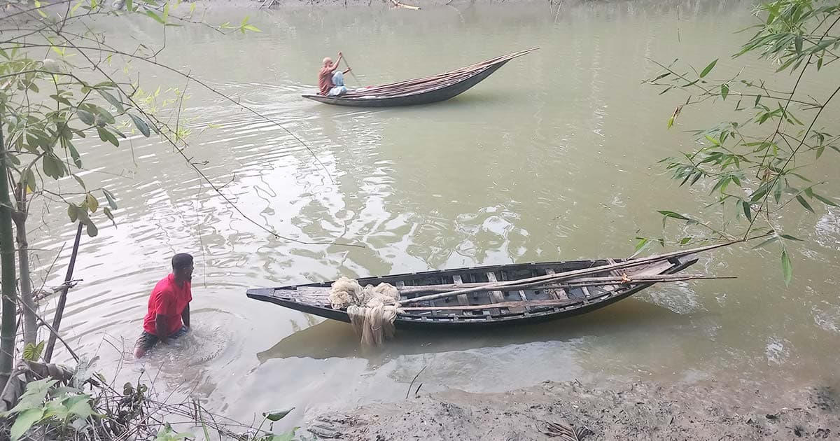 কাঁঠালিয়ায় চরগড়া জালের মহোৎসব চলছে