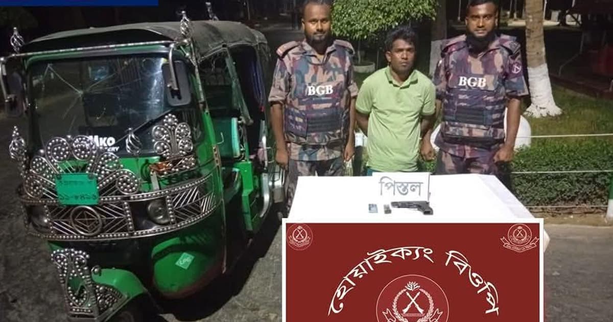 সিএনজি থেকে পিস্তল উদ্ধার, চালক আটক