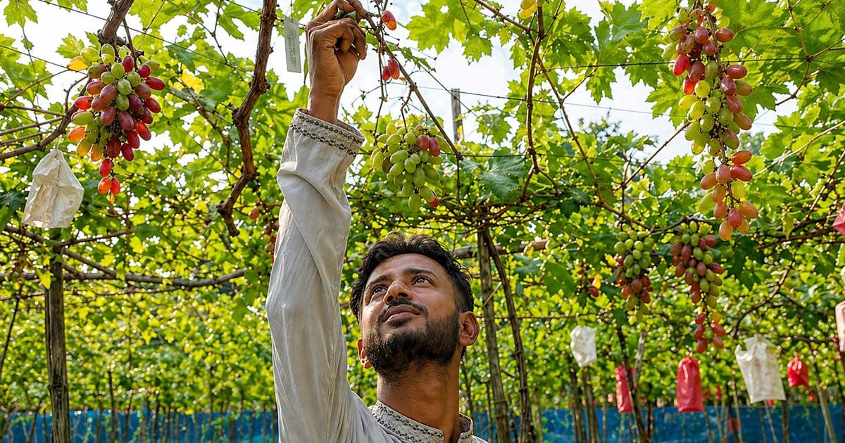 মতলবে ২৫০ জাতের আঙুর চাষ, ইকরামের সাফল্য