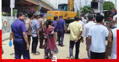 ঢাকা-মাওয়া এক্সপ্রেসওয়ের পাশ থেকে অবৈধ স্থাপনা উচ্ছেদ
