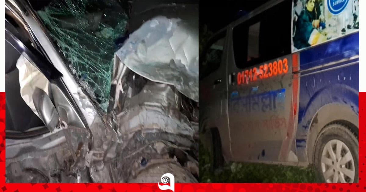 ওসমানীনগরে প্রাইভেটকার-এম্বুলেন্স মুখোমুখি সংঘর্ষ, আহত ৫