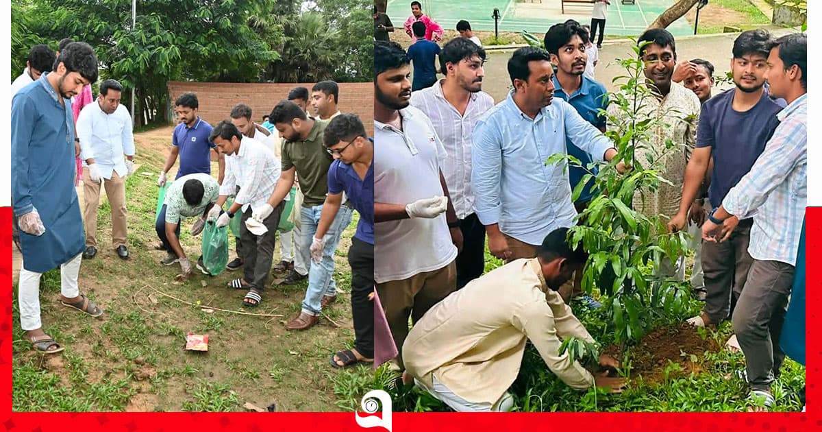 কুবি ছাত্রদলের পরিচ্ছন্নতা ও বৃক্ষরোপণ কর্মসূচি