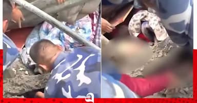 তিন দিন পর ধ্বংসস্তূপের নিচ থেকে জীবিত উদ্ধার শিশু