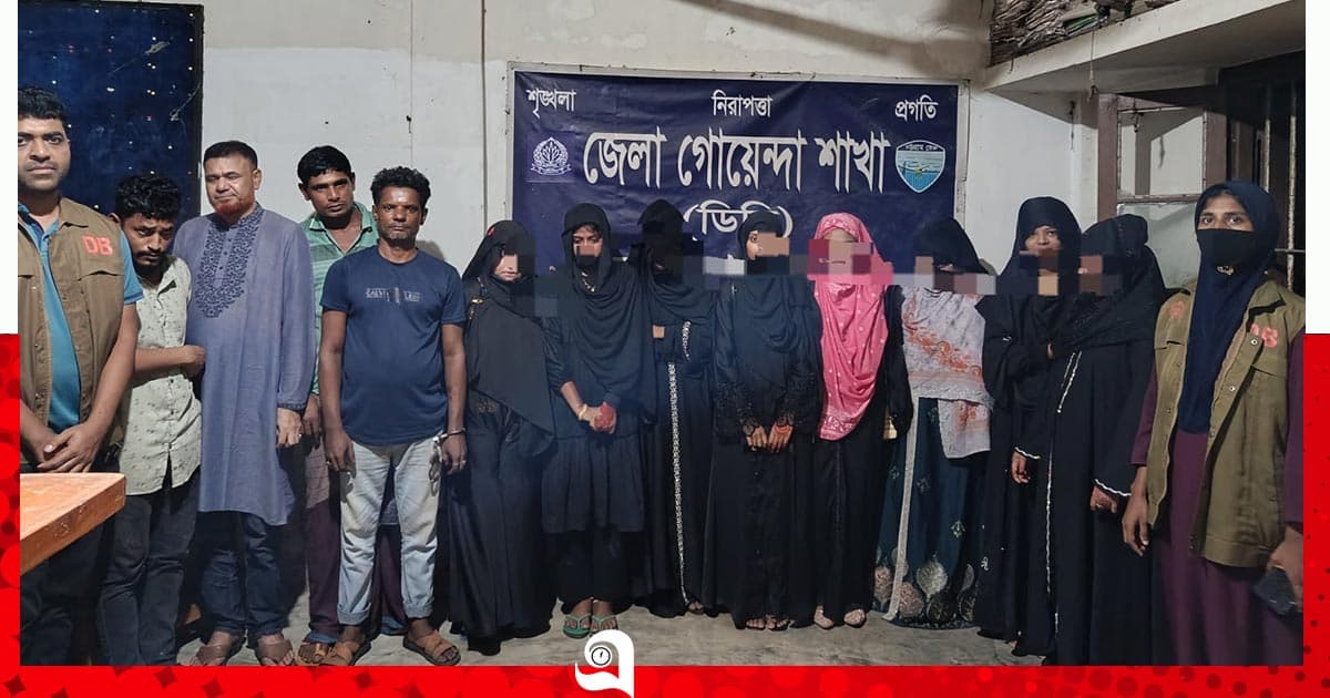 নোয়াখালীতে আবাসিক হোটেলে অভিযান, গ্রেপ্তার ১২