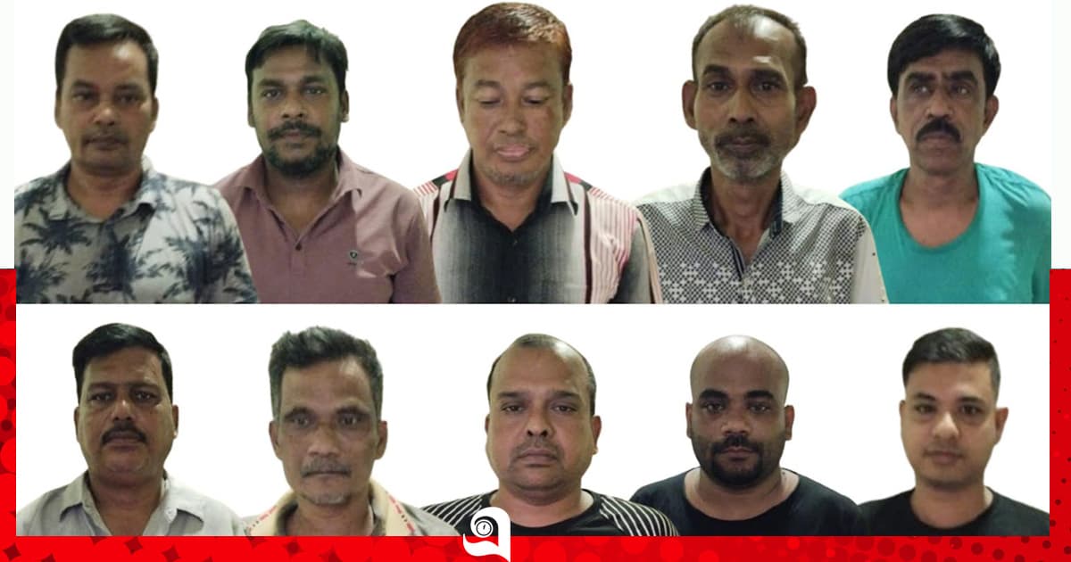 পুলিশের অভিযানে ১০ জুয়ারি গ্রেপ্তার