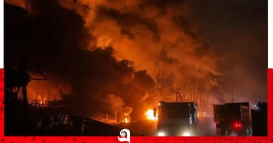 লিবিয়ায় পেট্রোল ট্যাংকে হামলায় ভয়াবহ আগুন