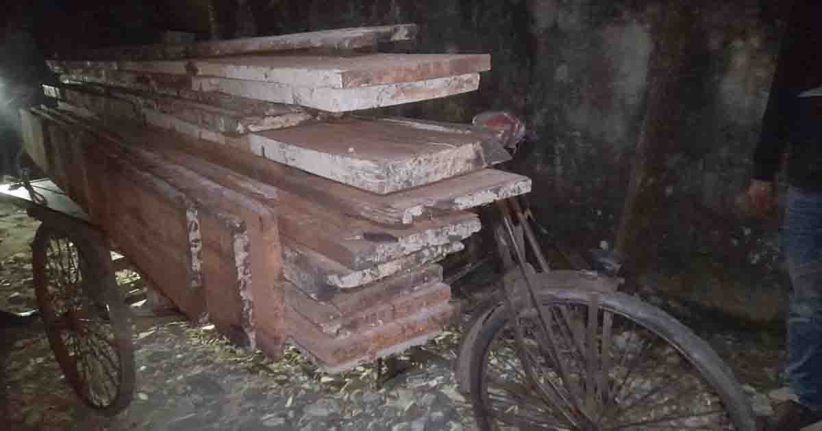 বিপুল সংখ্যক রেলওয়ের সরকারি কাঠ উদ্ধার