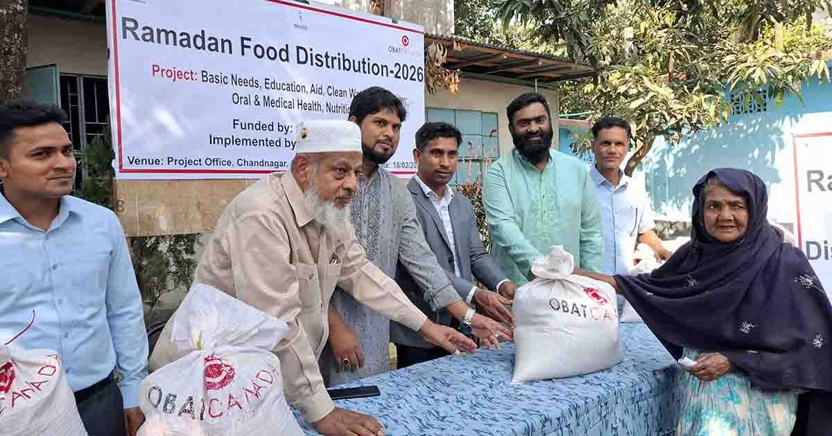 সৈয়দপুরে  দুস্থ পরিবারকে খাদ্য সহায়তা দিল ওব্যাট কানাডা