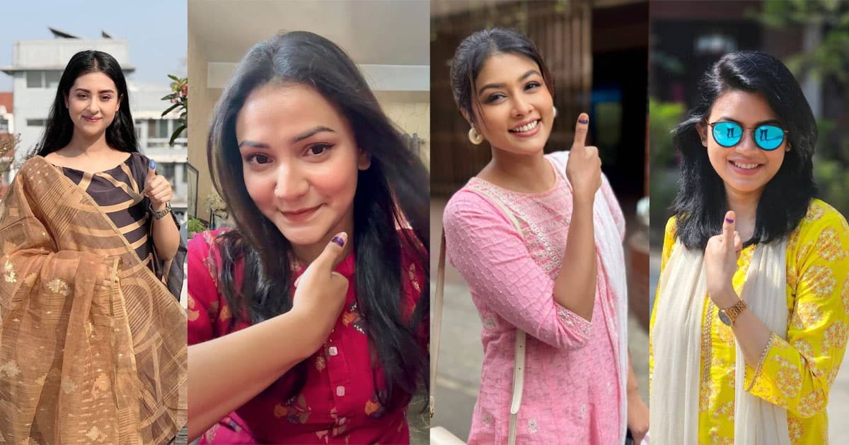 ভোট দিয়ে উচ্ছ্বসিত তারকারা