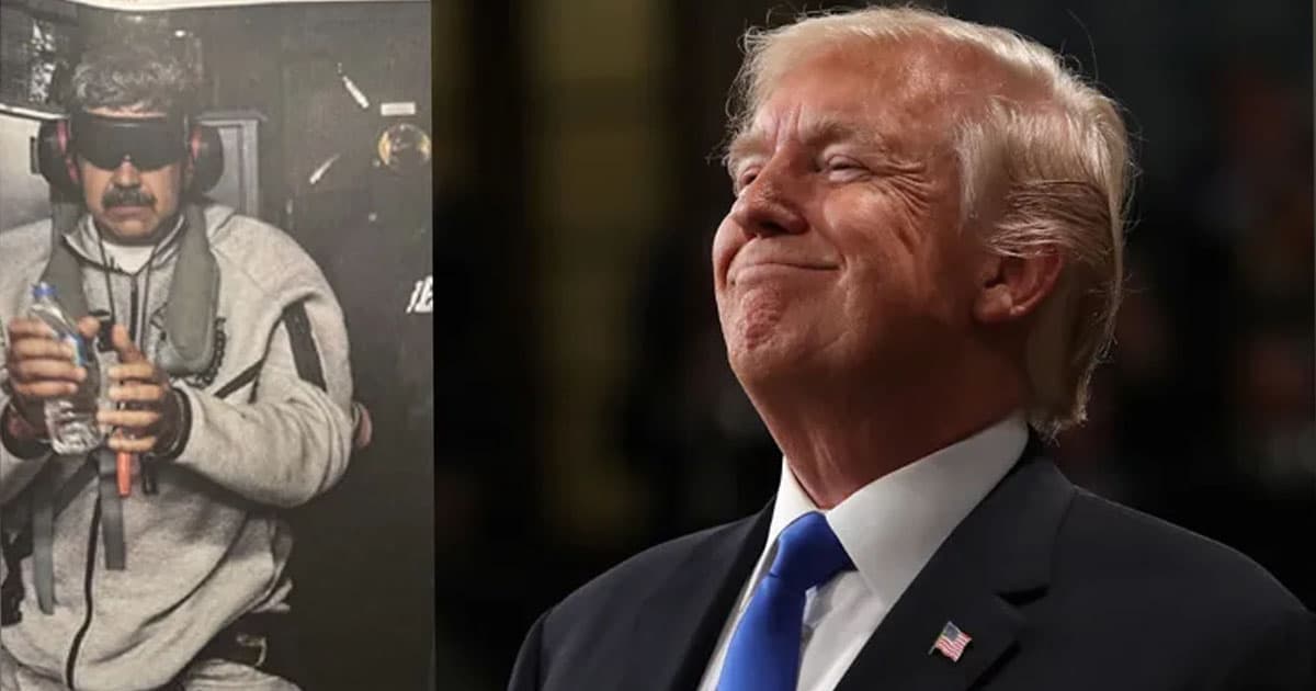 মাদুরোর হাত ও চোখ বাঁধা ছবি প্রকাশ ট্রাম্পের