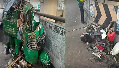 মৌচাক ফ্লাইওভারে অটোরিকশা-বাইকের সংঘর্ষে নিহত ২