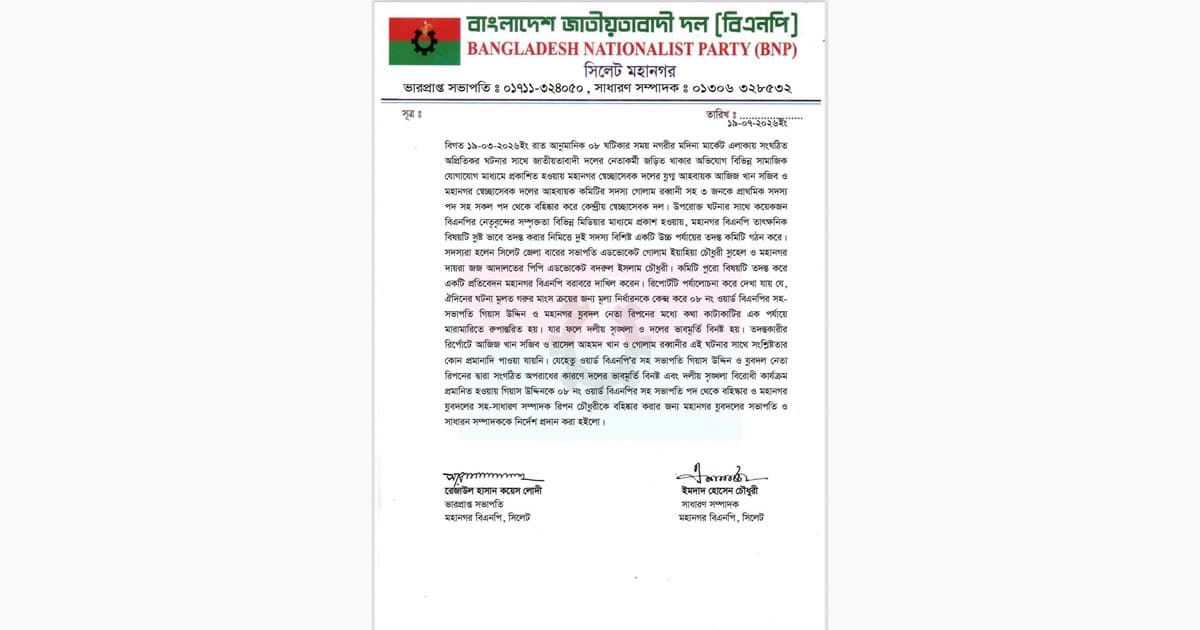 সজিব ও রব্বানী নির্দোষ, বিএনপি নেতা বহিষ্কার
