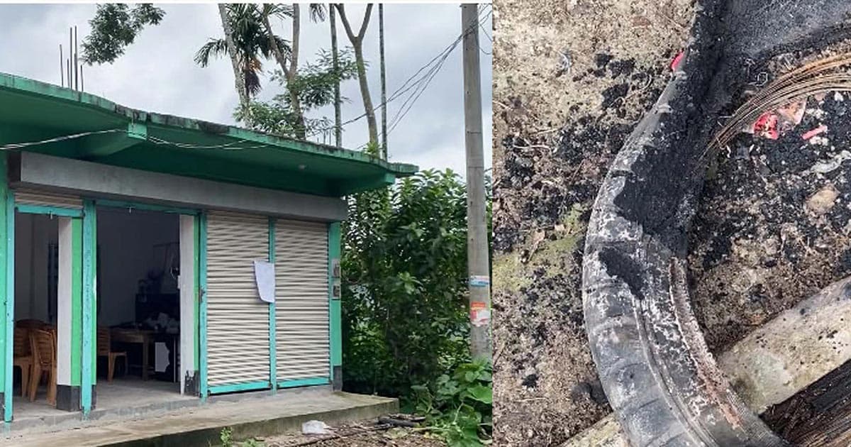 জামায়াতে ইসলামীর কার্যালয়ের সামনে আগুন