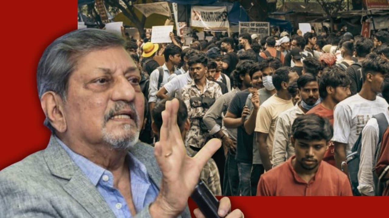 শিক্ষার্থীদের পাশে অমল পালেকার