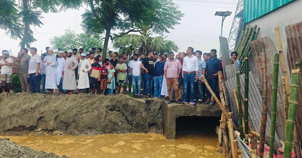 দীর্ঘদিনের জলাবদ্ধতা নিরসনে মাঠে ছাত্রদল নেতা