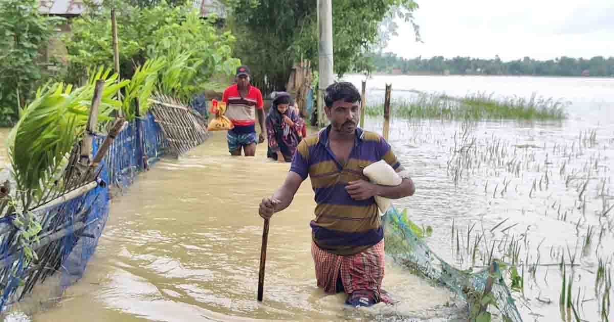 সিলেট বিভাগে নামছে পানি, ভেসে উঠছে বন্যার ক্ষত