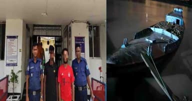 কানাইঘাটে অবৈধ পাথর ও নৌকাসহ দুই ব্যক্তি গ্রেপ্তার