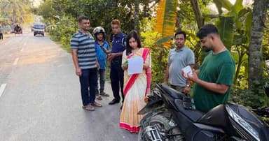 সদরপুরে হোটেল ও মোটরসাইকেলকে জরিমানা