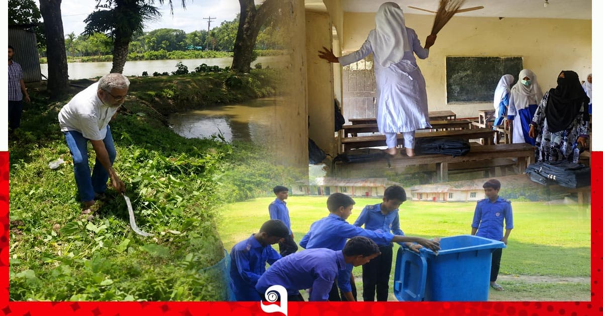 ত্রিশালে শিক্ষা প্রতিষ্ঠানে পরিচ্ছন্নতা অভিযান শুরু