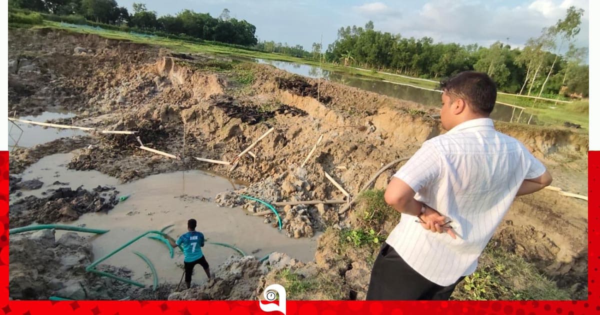 শ্রীমঙ্গলে অবৈধ বালু উত্তোলন: এক্সক্যাভেটর ও বালু জব্দ
