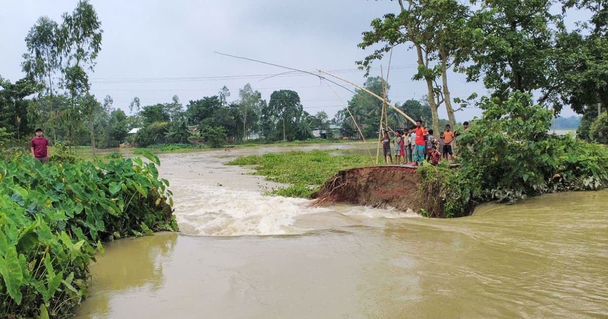 কুশিয়ারা নদীর তীরবর্তী এলাকা প্লাবিত