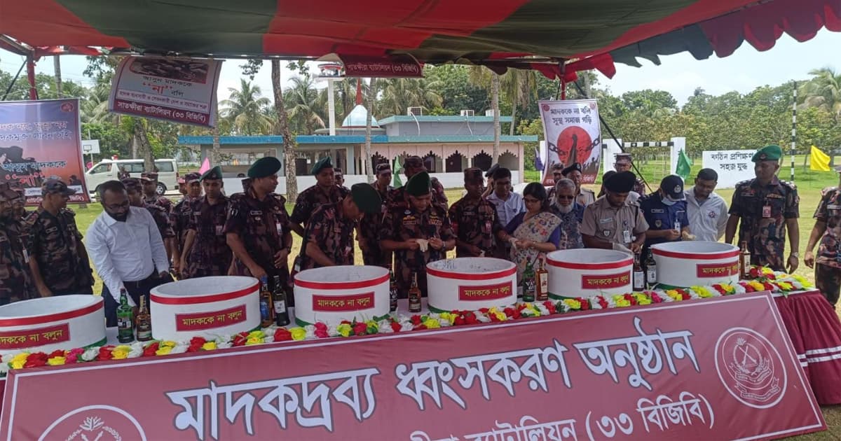 সাতক্ষীরায় ৭৪ কোটি টাকার মাদক ধ্বংস করল বিজিবি