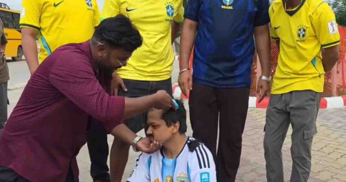 ব্রাজিলের জয়ে মাথা ন্যাড়া করলেন আর্জেন্টিনা সমর্থক রাফি