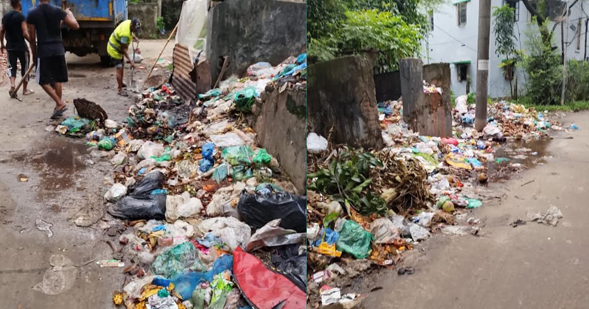 মগবাজার বিটিসিএল কলোনির বর্জ্য অপসারণ, বাসিন্দাদের স্বস্তি
