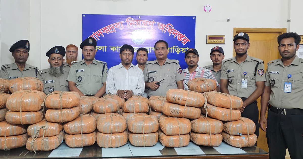 ১৮০ কেজি গাঁজাসহ মাদক কারবারি গ্রেপ্তার