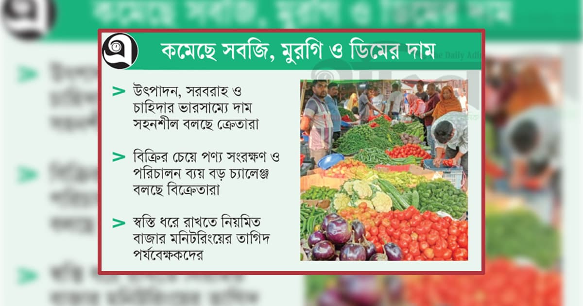 কোরবানির ধাক্কায় ঢাকার কাঁচাবাজারে স্বস্তি