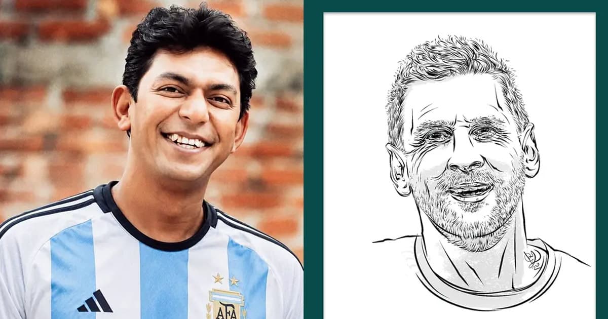 চঞ্চলে আঁকা মেসি, মুগ্ধ ভক্তরা