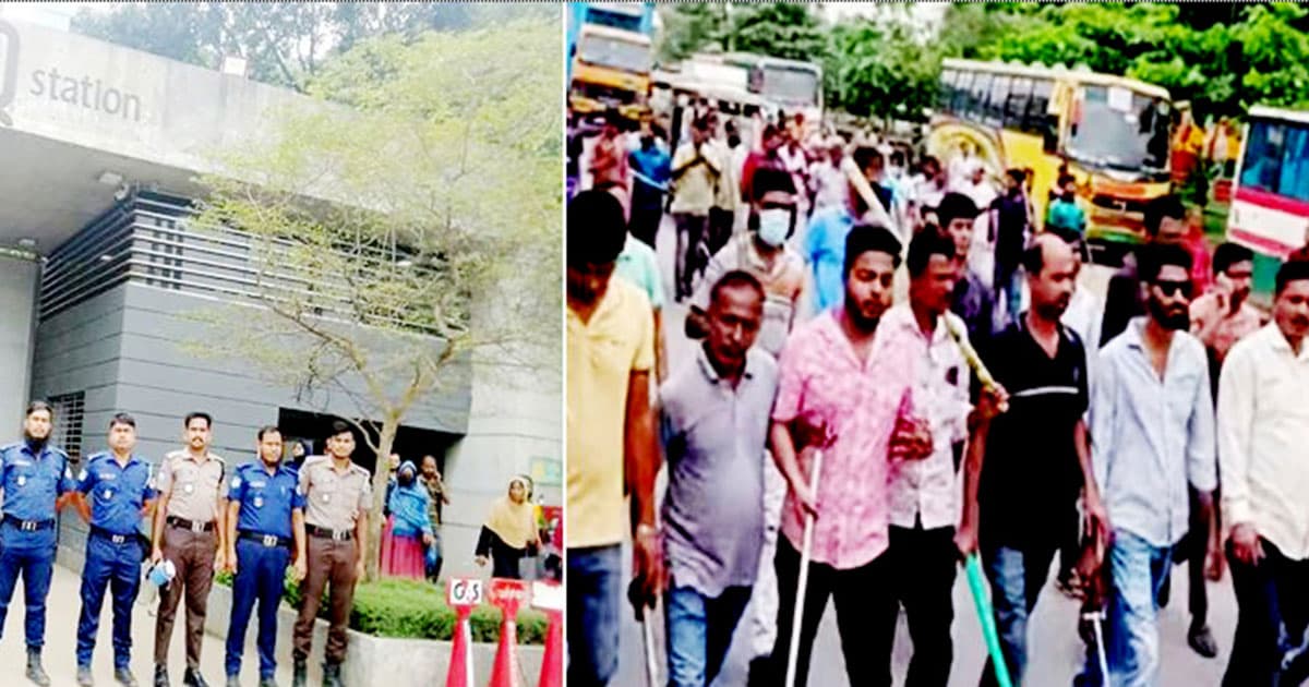 কারখানার ঝুট ব্যবসার নিয়ন্ত্রণ নিতে প্রকাশ্যে অস্ত্রের মহড়া, পুলিশ মোতায়েন