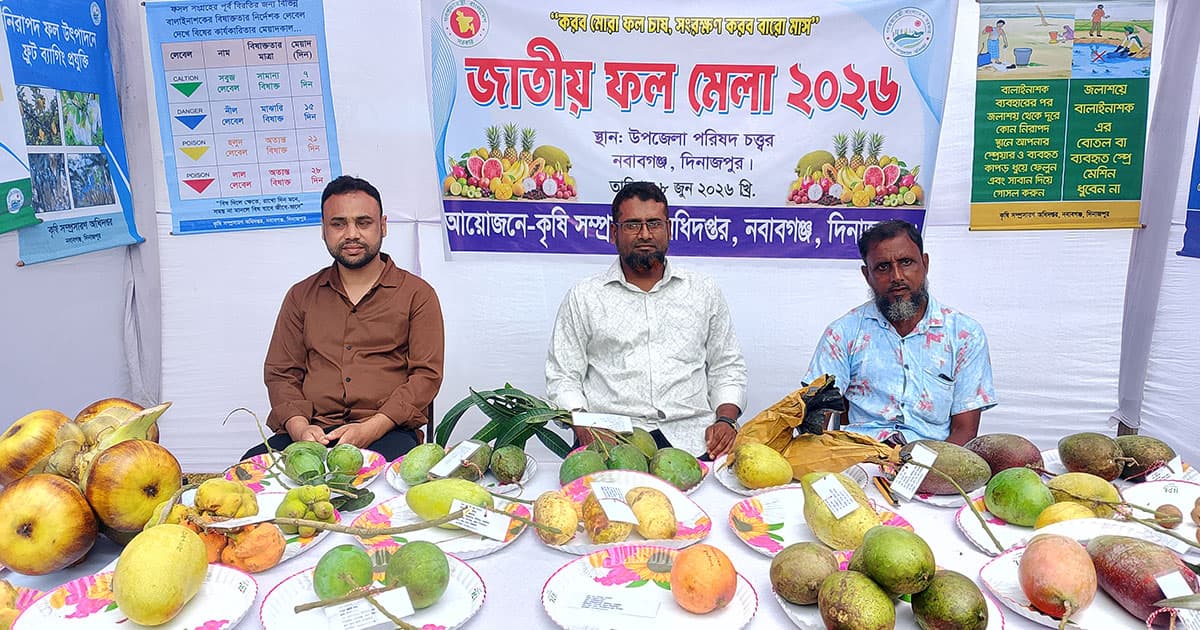 জাতীয় ফল দিবস উপলক্ষে নবাবগঞ্জে ফল মেলা