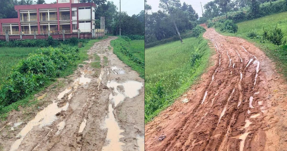 গাজীপুরে কাশেরা গ্রামে সড়কের বেহাল দশা