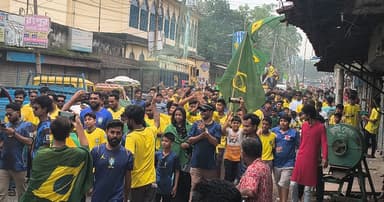 সৈয়দপুরে ব্রাজিল সমর্থকদের আনন্দ র‍্যালি