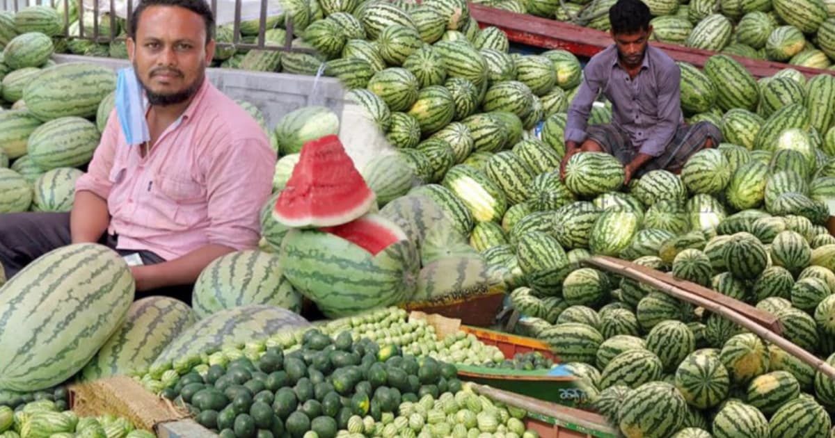 রমজানকে ঘিরে জমজমাট বরিশালের তরমুজ বাজার