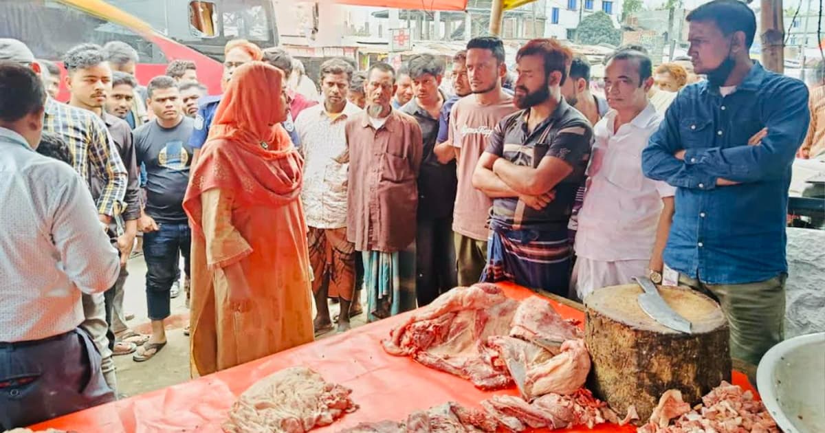 চিরিরবন্দরে অসুস্থ গরুর মাংস বিক্রি, ব্যবসায়ীকে জরিমানা