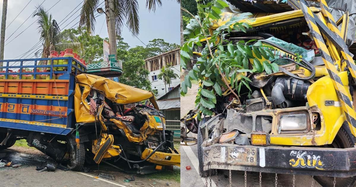 পিরোজপুরে দুই ট্রাকের মুখোমুখি সংঘর্ষ, আহত ৩