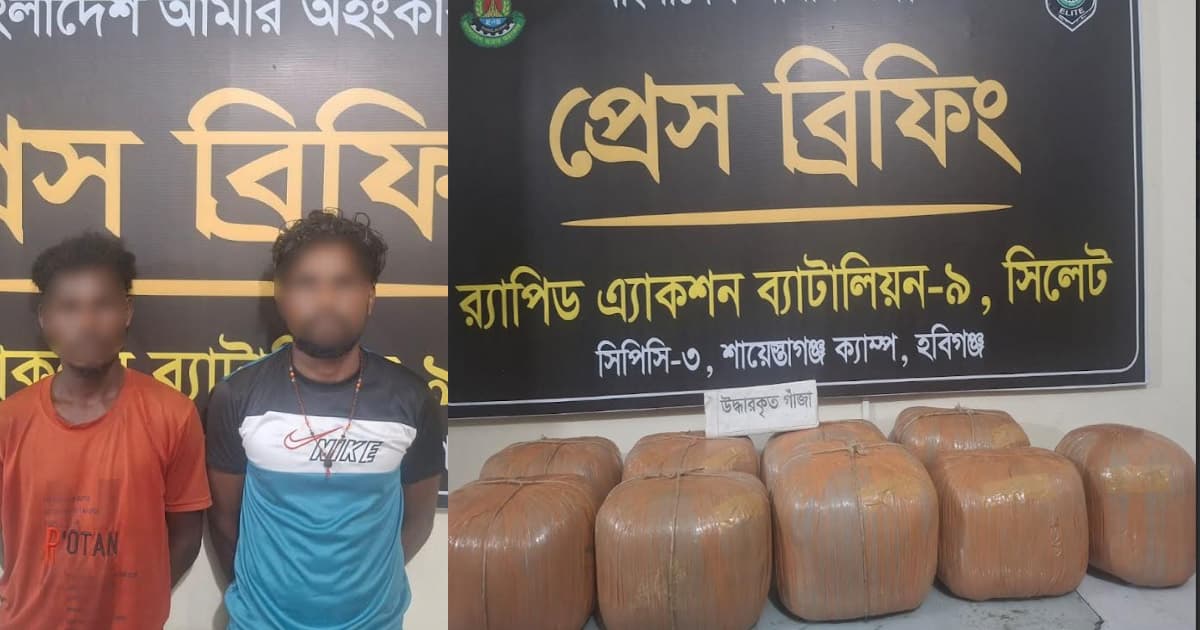 মাধবপুরে ৪৪ কেজি গাঁজাসহ গ্রেপ্তার ২