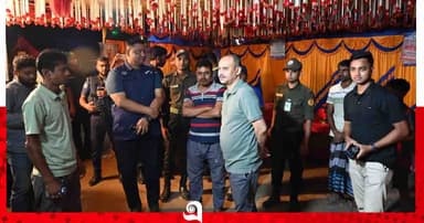 বিভিন্ন পূজামণ্ডপ পরিদর্শনে পুলিশ সুপার