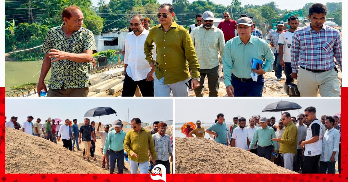 মধ্যনগরে উন্নয়নকাজে নিম্নমানের সামগ্রী ব্যবহারের ক্ষোভ এমপির