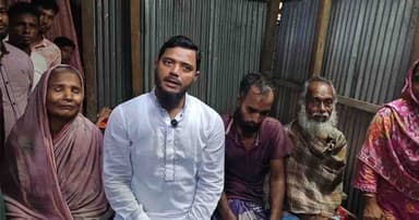 বাউফলে অসহায় পরিবারের পাশে এমপি মাসুদ