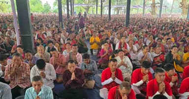 রাজবন বিহারে ধর্মীয় ভাবগাম্ভীর্যে উদযাপিত হচ্ছে প্রবারণা পূর্ণিমা