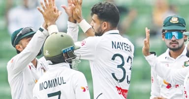 লাঞ্চের আগে নাঈমের আঘাত, ৫৯ রানে পিছিয়ে ওয়েস্ট ইন্ডিজ