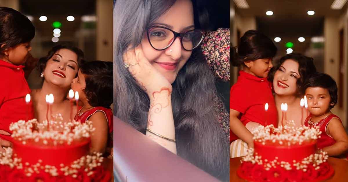 দুই সন্তানকে নিয়ে জন্মদিনের কেক কাটলেন পরীমণি